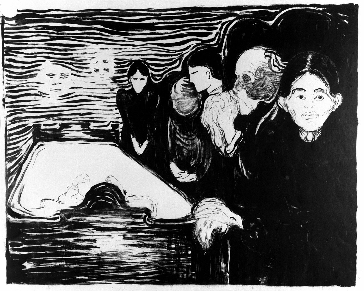 Boj proti smrti (litografie) od Edvard Munch