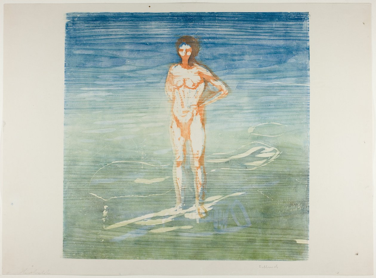 Muž koupání od Edvard Munch