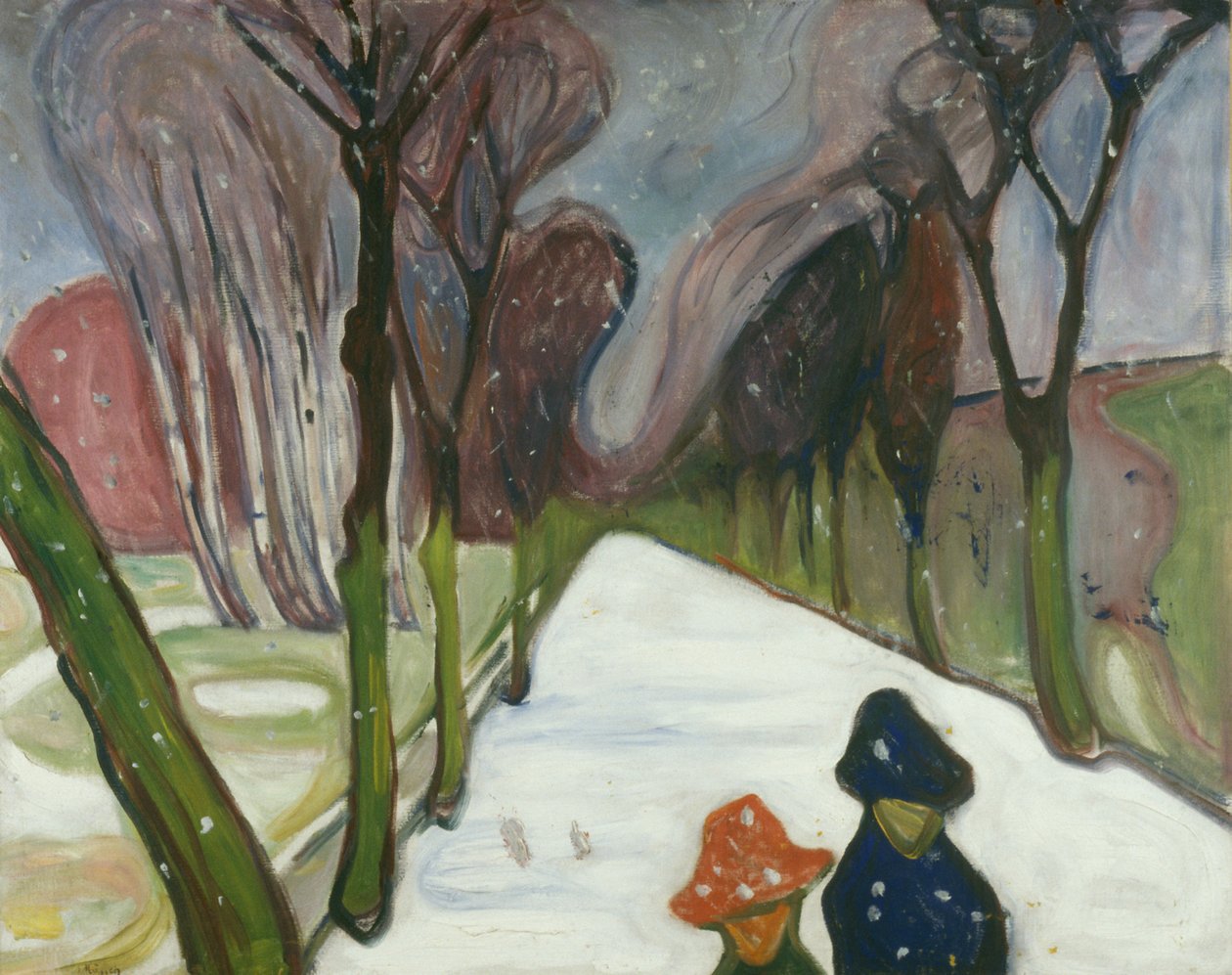 Nový sníh na Avenue od Edvard Munch