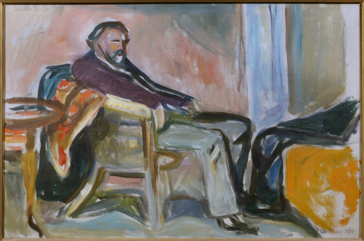 Autoportrét po chřipce od Edvard Munch