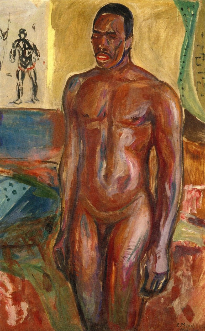 Stojící nahý Afričan od Edvard Munch