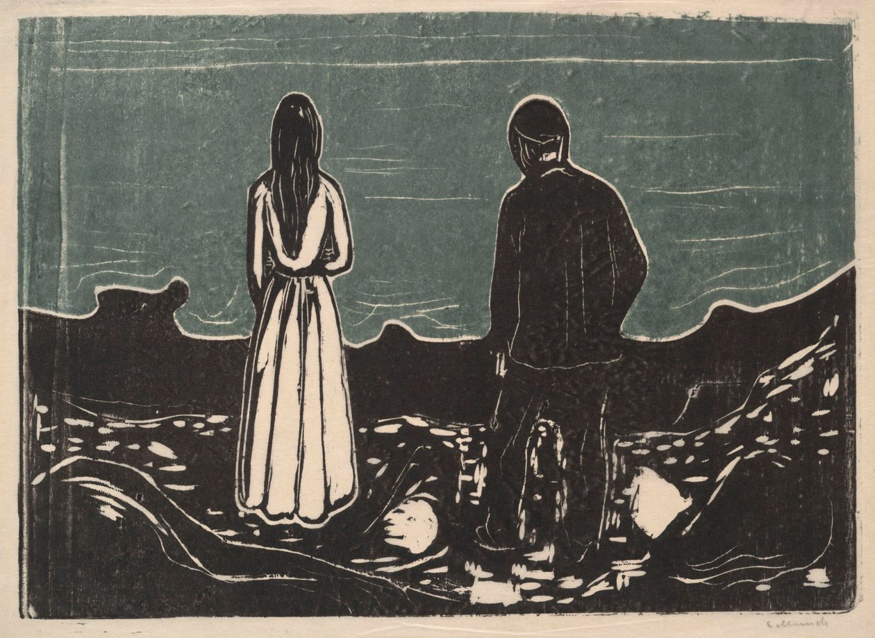 Dva lidé, The Lonely Ones, 1899 od Edvard Munch