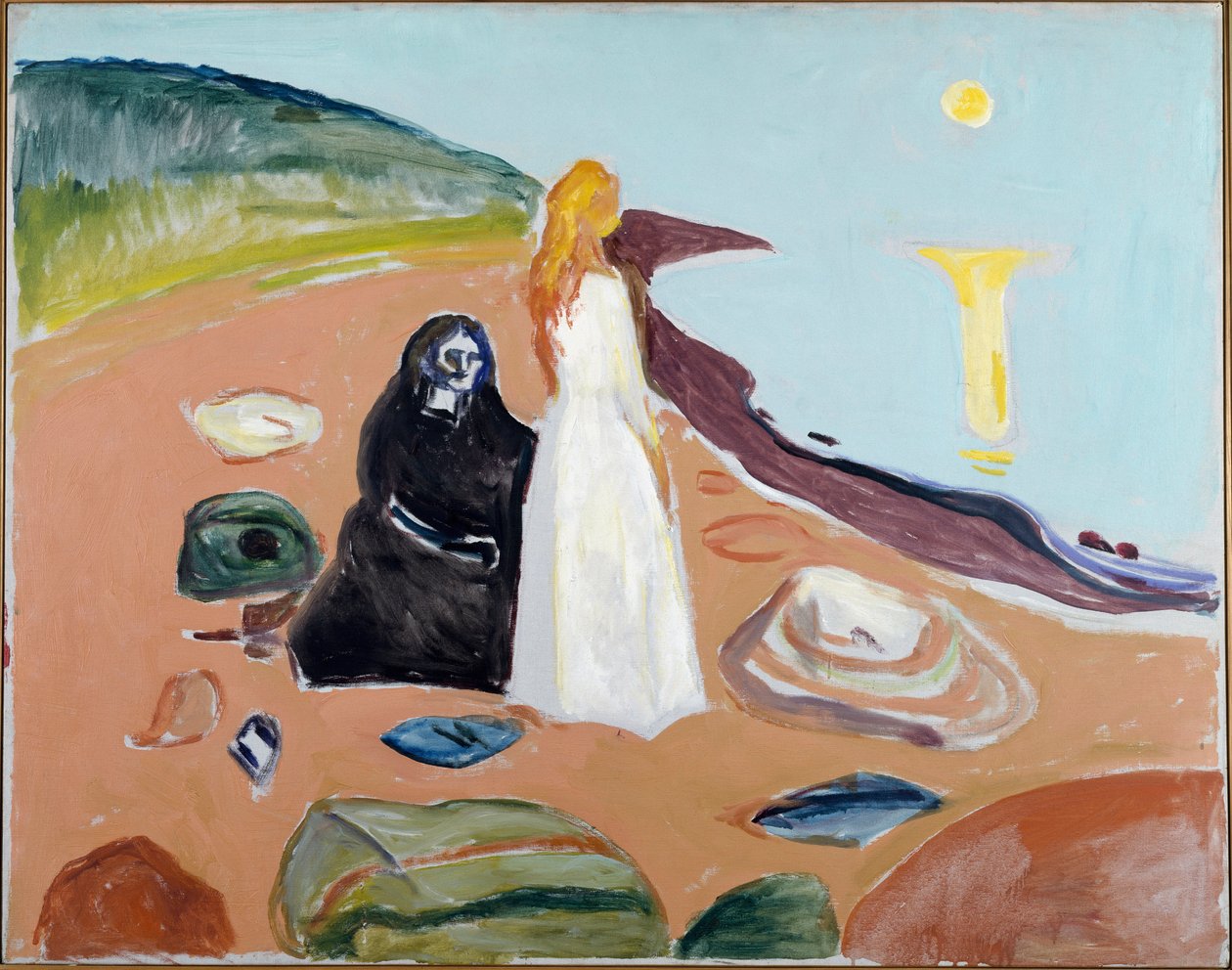 Dvě ženy na pláži (malba, cca 1935) od Edvard Munch