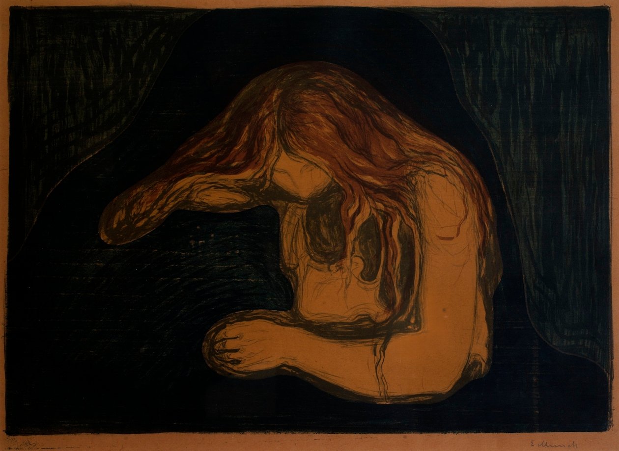 Upír (Vampire II) od Edvard Munch