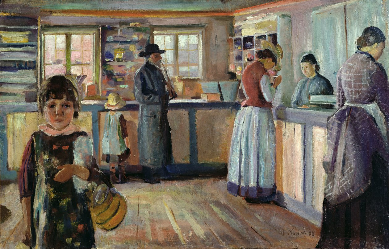 Obchod Vrengen Village od Edvard Munch