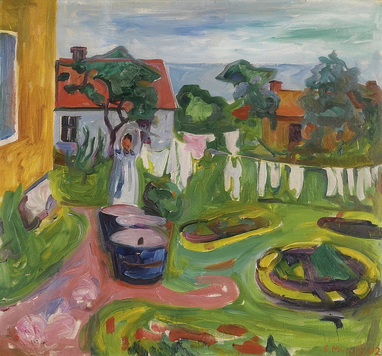 Prádelna na lince v Asgardstrandu. 1902 od Edvard Munch