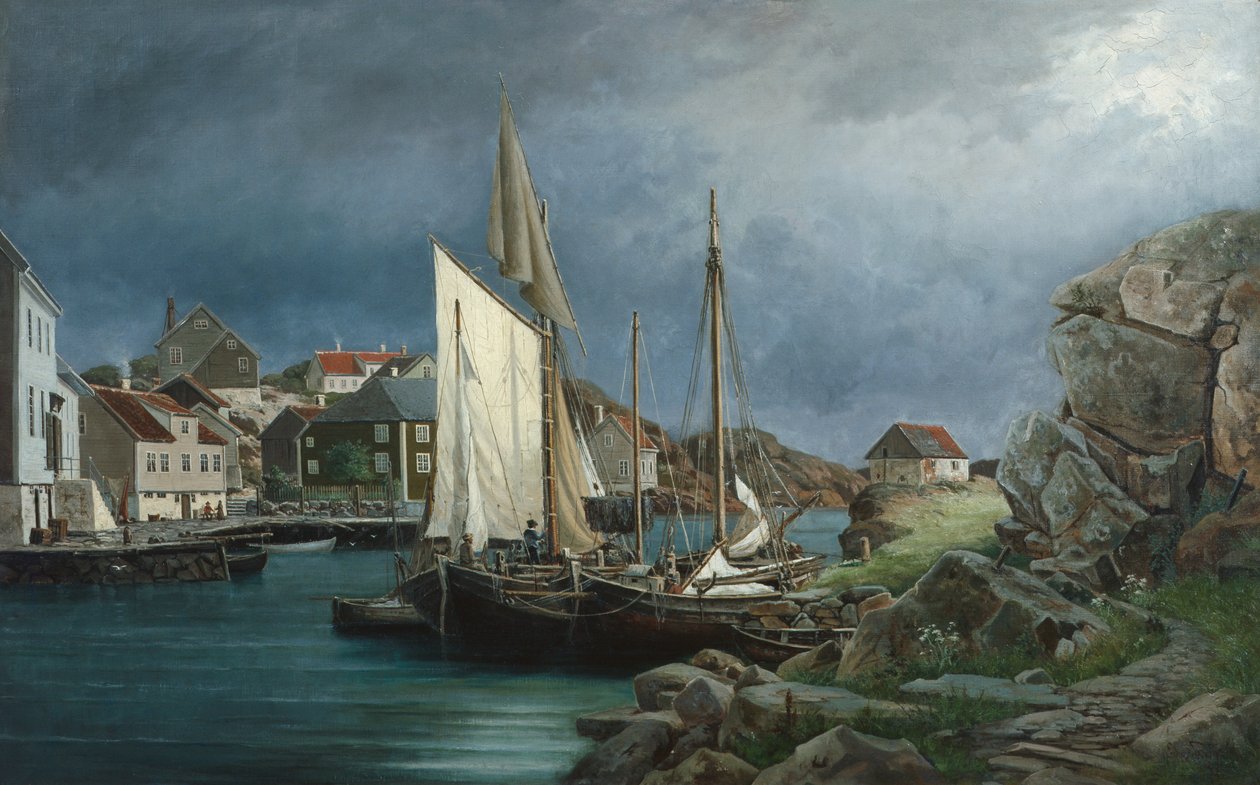 Rybářská vesnice od Edvard Skari
