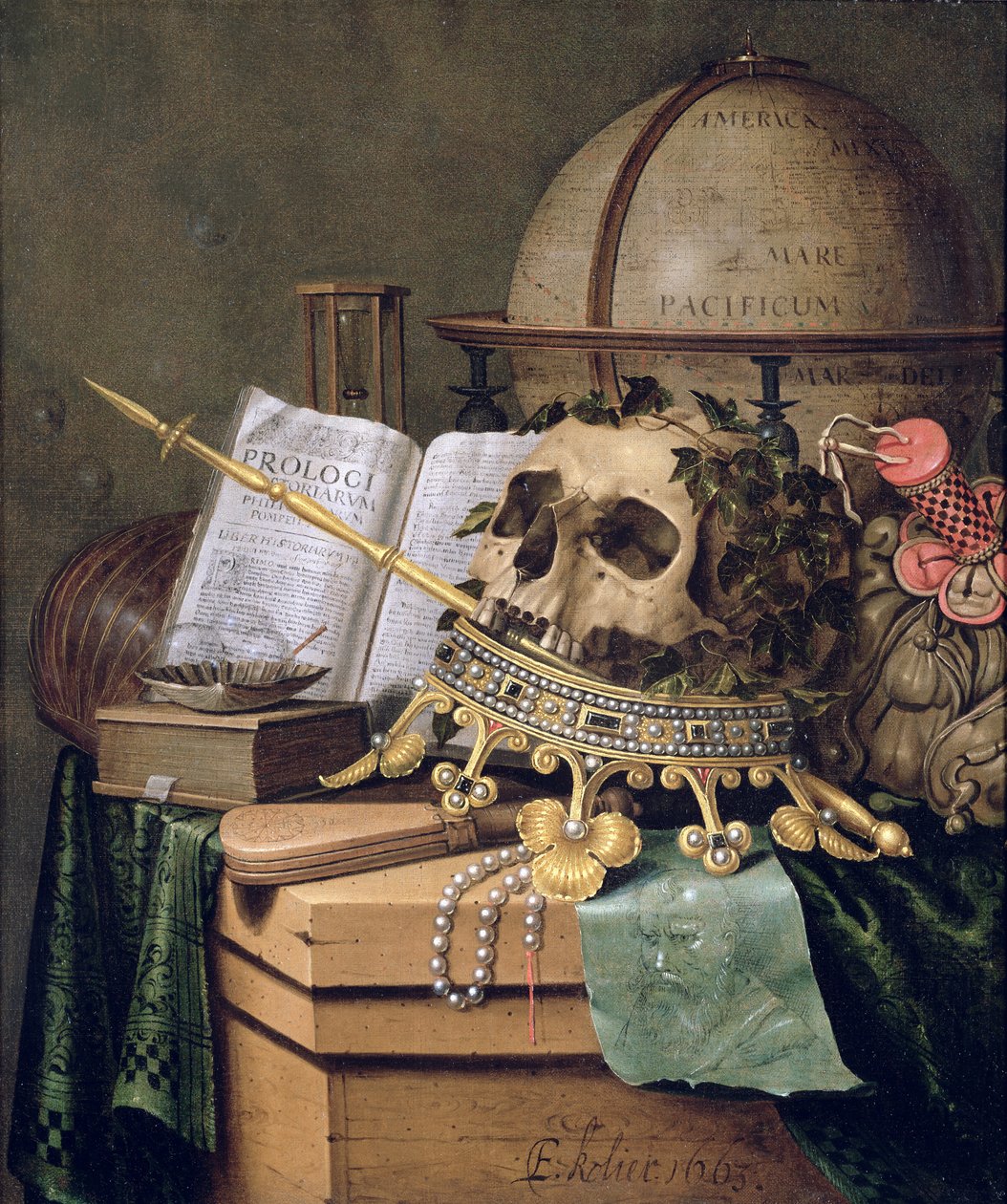 Vanitas, (alegorické zátiší) od Edwaert Colyer or Collier