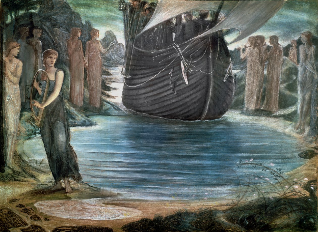 Sirény, kolem roku 1875 od Edward Burne Jones