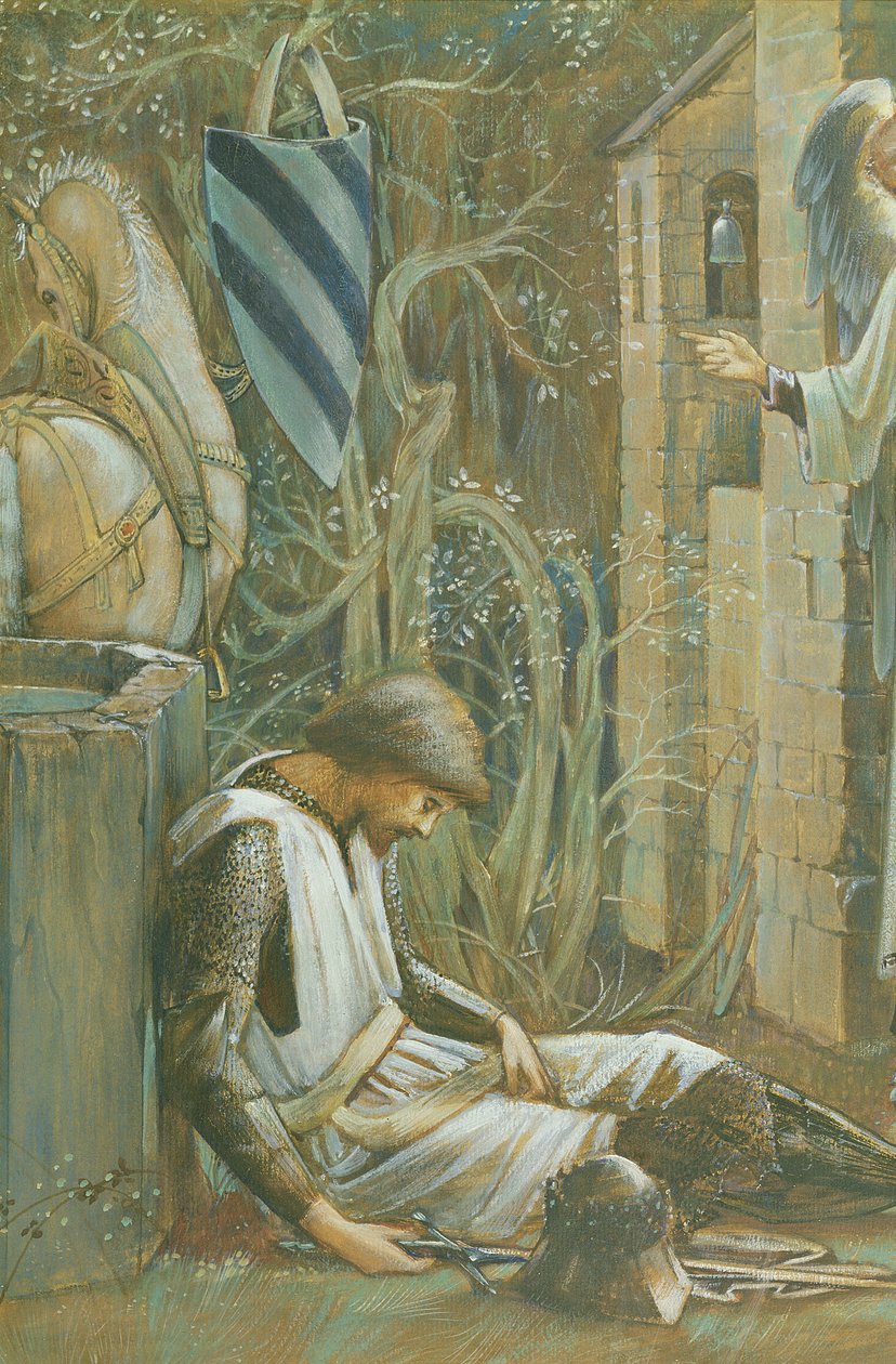 Selhání sira Lancelota kvaš na papíře detail 356921 od Edward Burne Jones