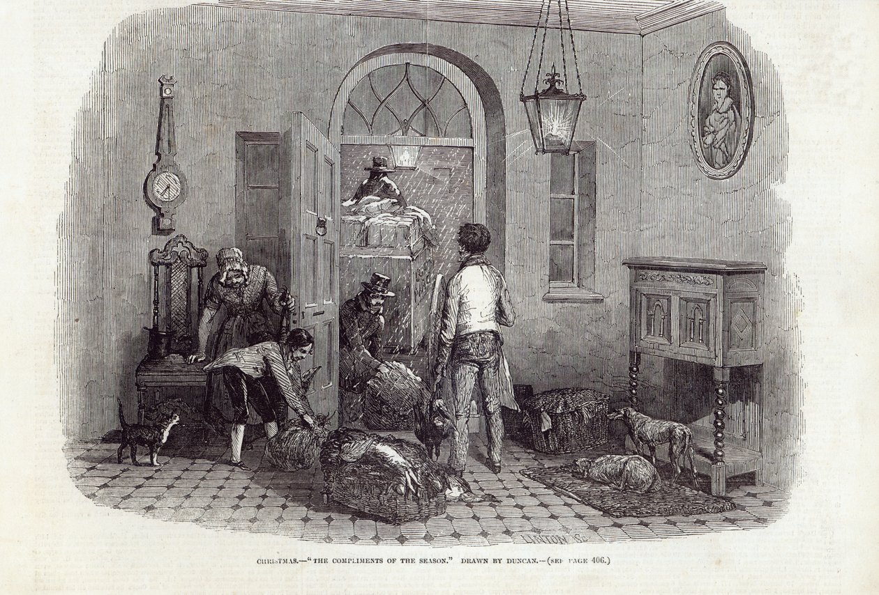 Christmas: The Compliments of the Season, vyrytý Lintonem, z „The Illustrated London News“, 26. prosince 1846 od Edward Duncan