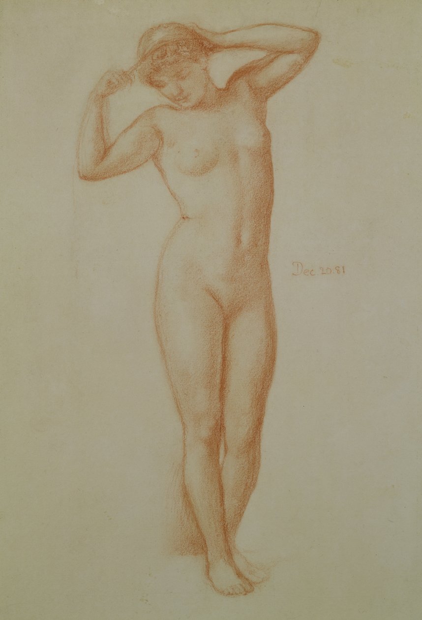 Studie k "Diadumenu", 1881 (křída na papíře) od Edward John Poynter