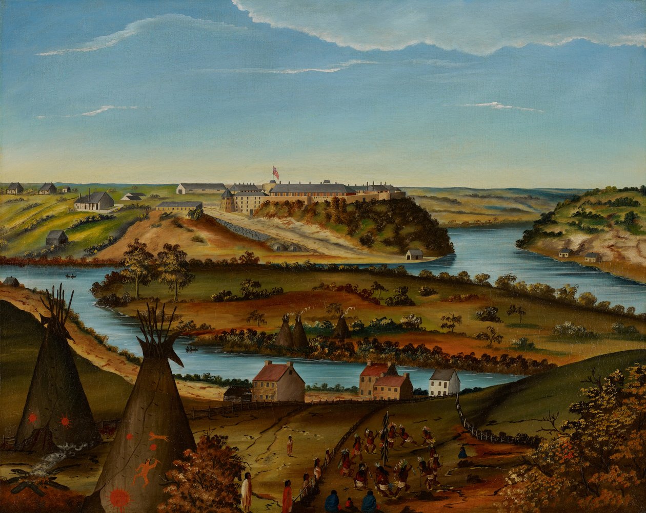 Pohled na pevnost Fort Snelling, asi 1850 od Edward K. Thomas
