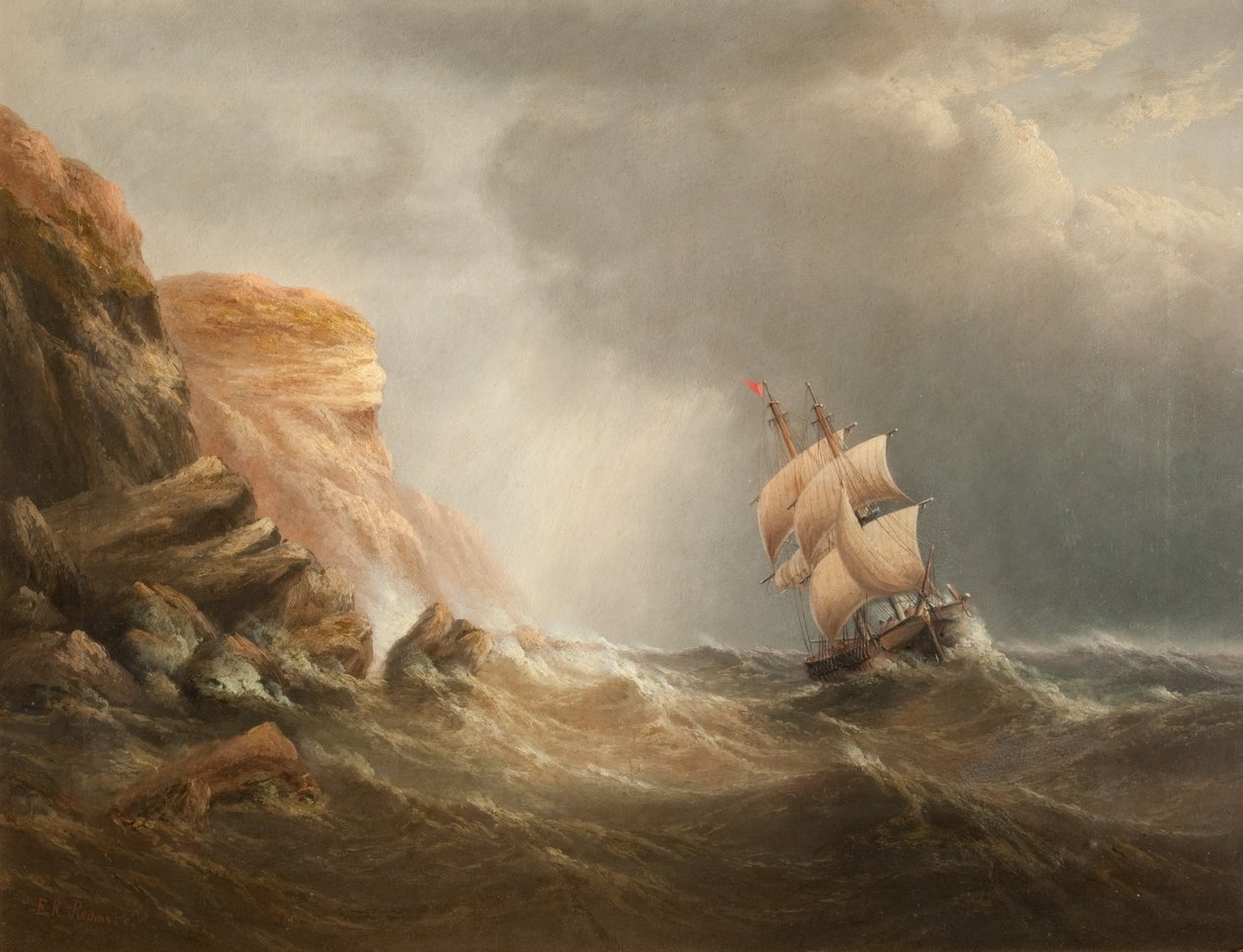 Skalnatá pobřežní scéna od Edward King Redmore