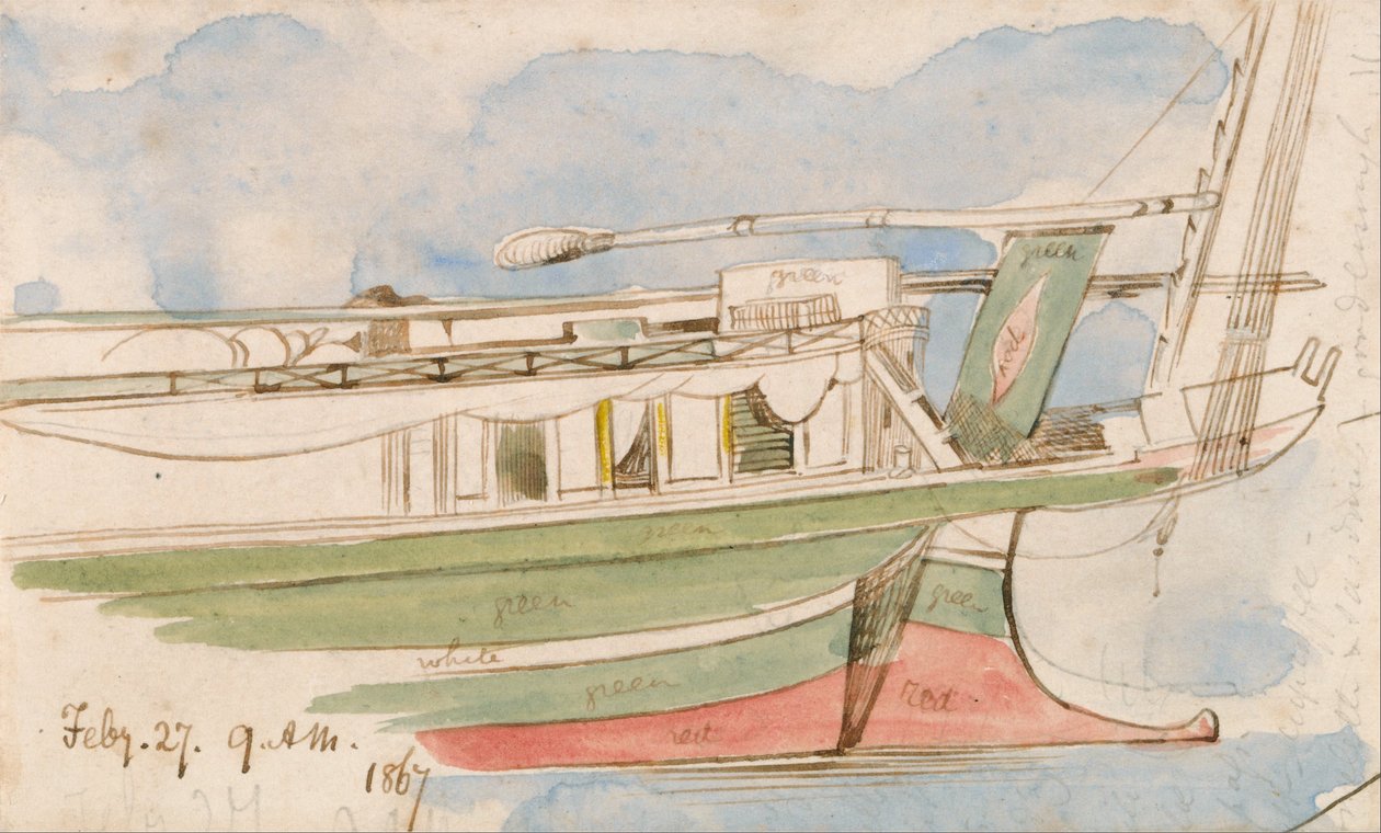 Loď na Nilu od Edward Lear
