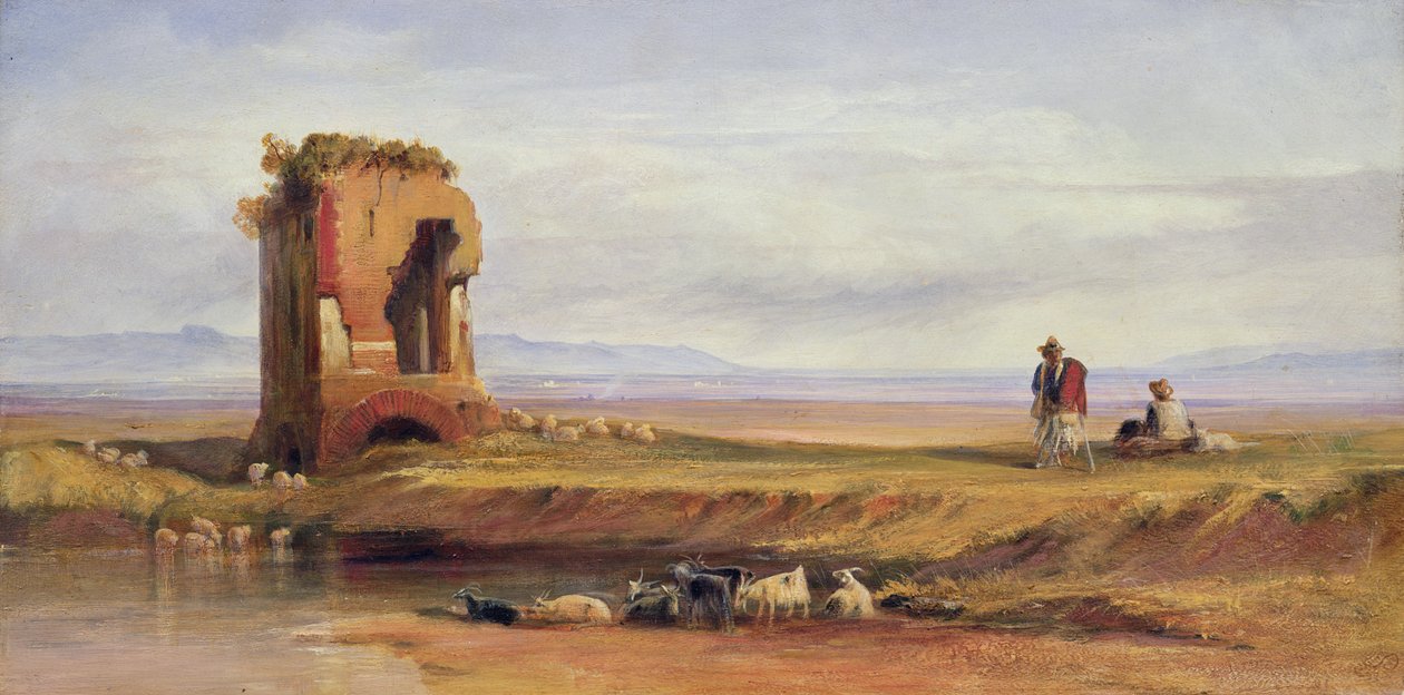 Buon Ricovero v římské Campagna, 1878 od Edward Lear