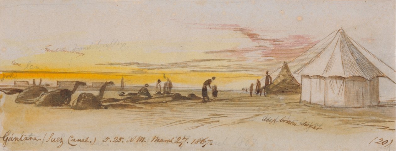 Gantara (Suezský průplav), 5-25 hod., 27. března 1867 (20) od Edward Lear