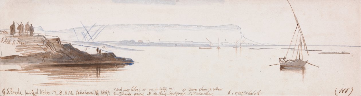 Pohled na Jabal Sheikh z Go El Large od Edward Lear