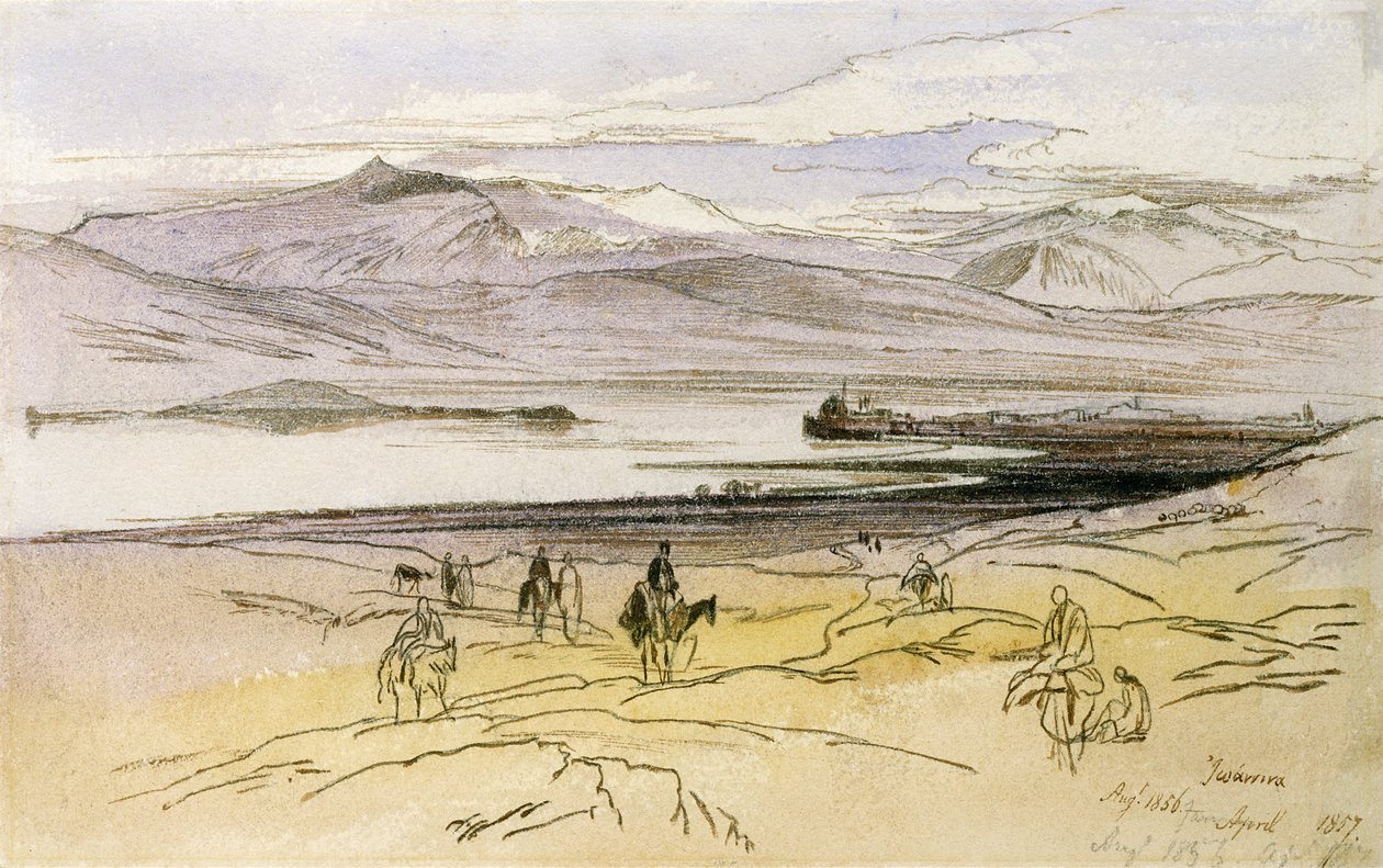 Ioannina, kolem 1856 (pastel a wc na papíře) od Edward Lear