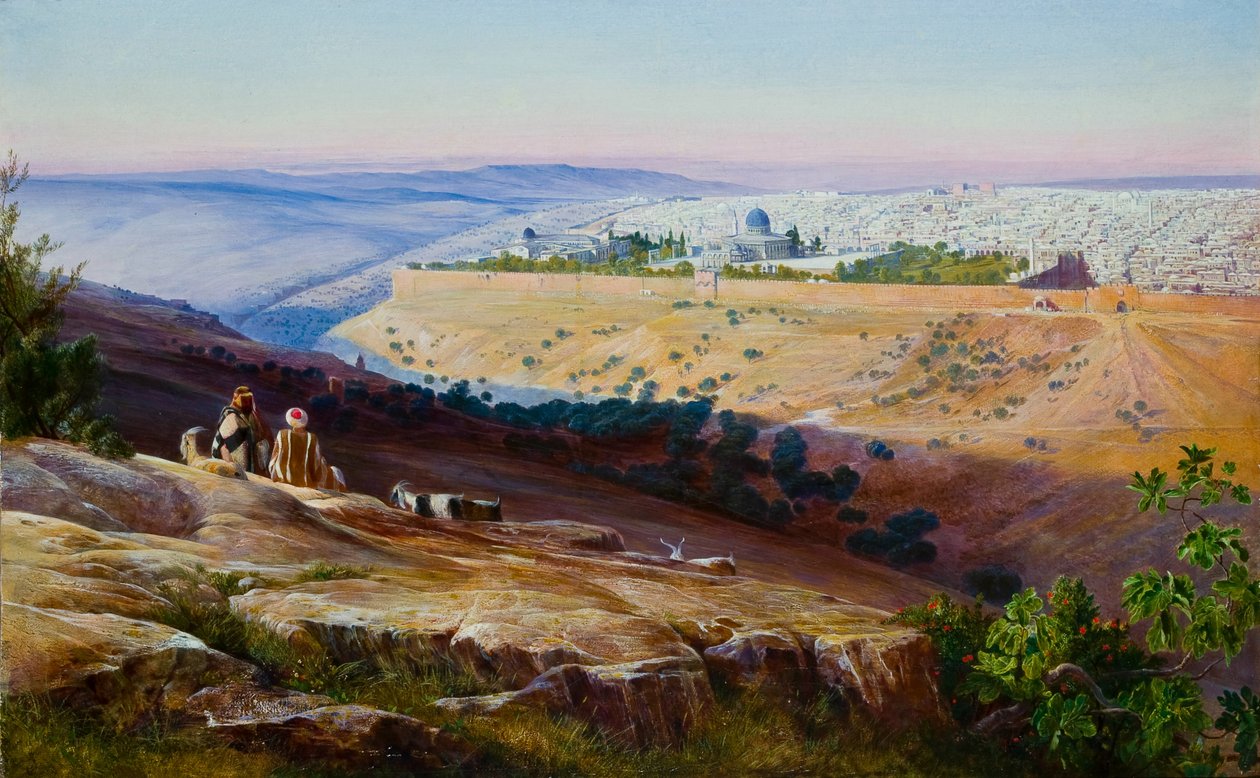 Jeruzalém z Olivetské hory od Edward Lear