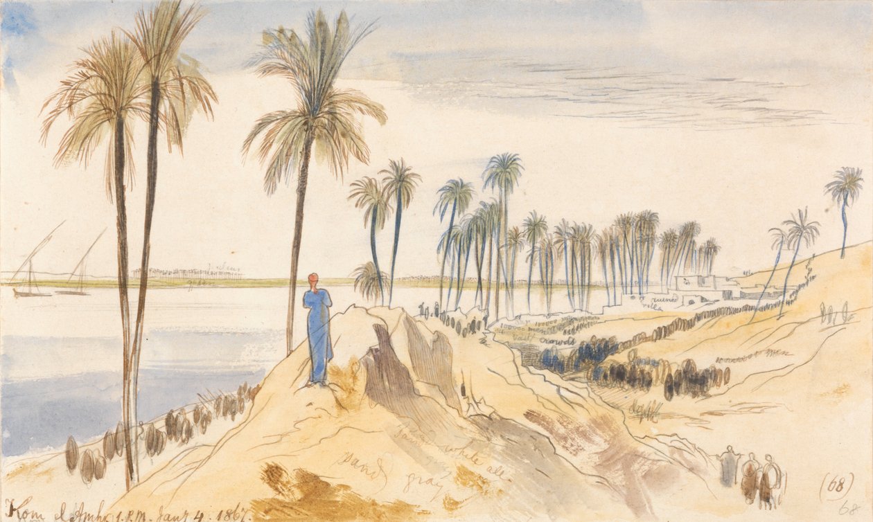 Kom el Amhr, 13:00, 4. ledna 1867 (68) od Edward Lear