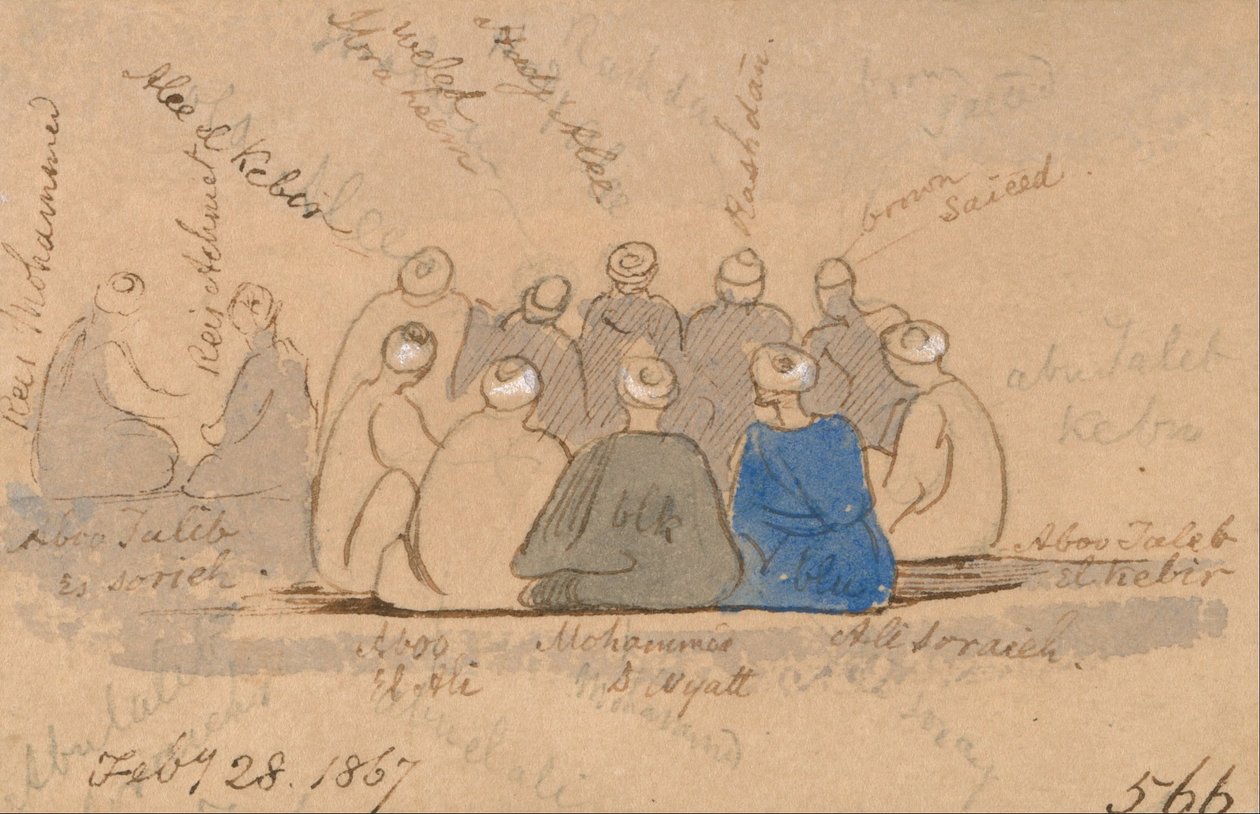 Sedící muži od Edward Lear