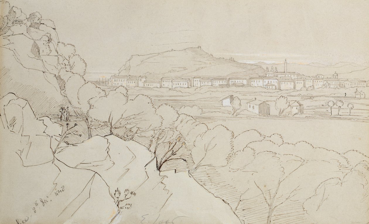 Pohled na Nice, 1848 od Edward Lear