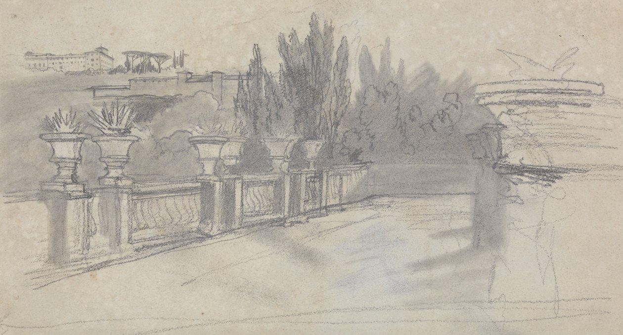 Villa Torlania, dříve Villa Conti, Erascati od Edward Lear