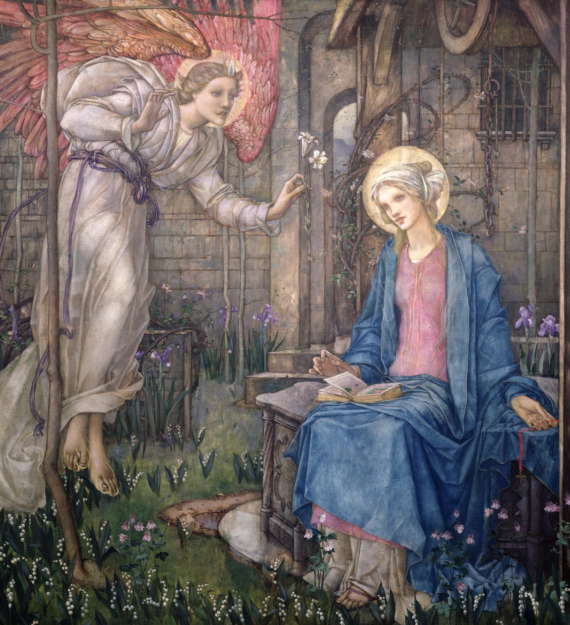 Zvěstování (olej) od Edward Reginald Frampton
