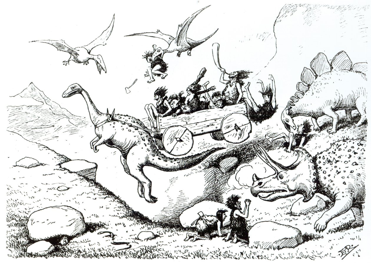 Prehistoric Peeps, 1894 (pero a inkoust) od Edward Tennyson Reed