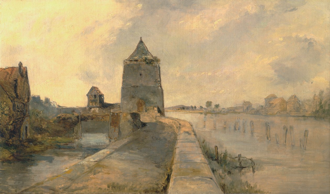 Rýn v Kostnici Konstanz-am-Rhein od Rev. Edward Thomas Daniell