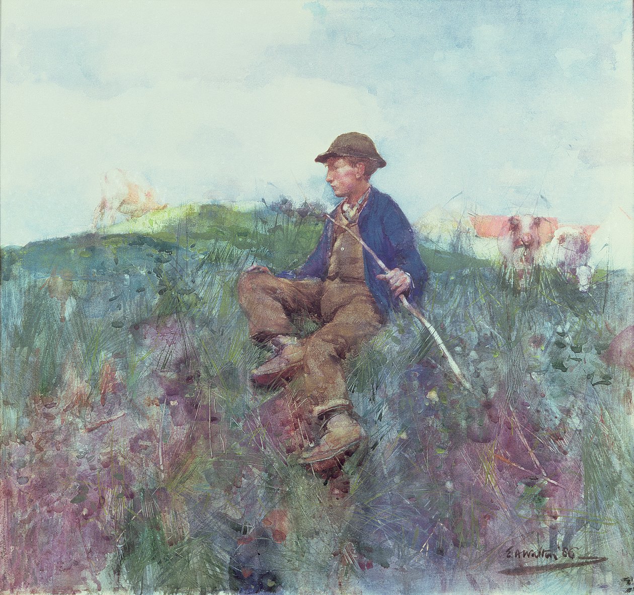 The Herdboy, 1886 (wc) od Edward Arthur Walton