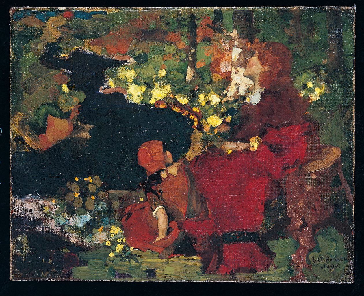 Bazén v lese od Edward Atkinson Hornel