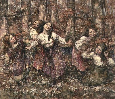 Únorové panny od Edward Atkinson Hornel