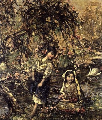 Labutí rybník od Edward Atkinson Hornel