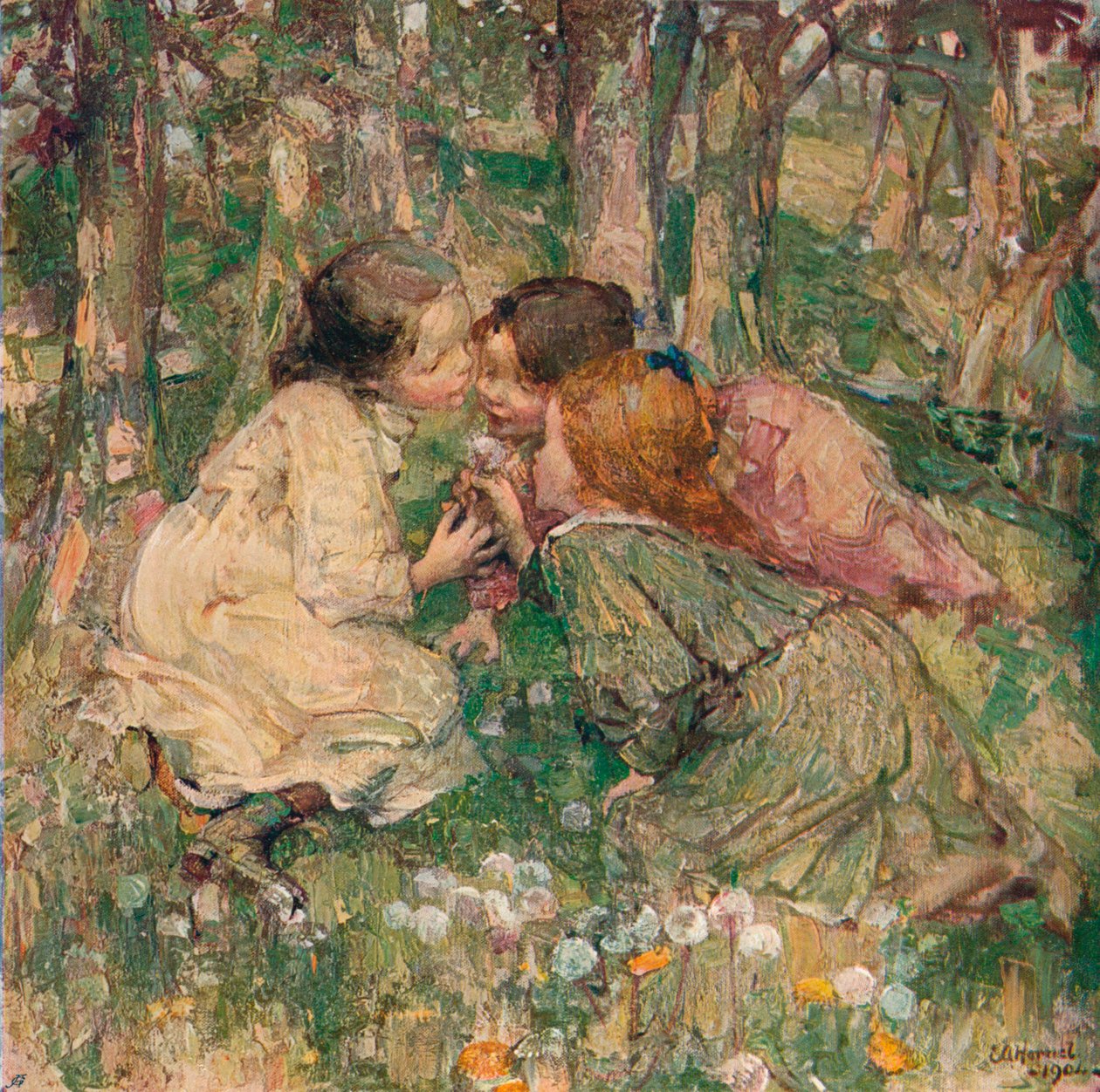 Co je OClock, c1904 od Edward Atkinson Hornel
