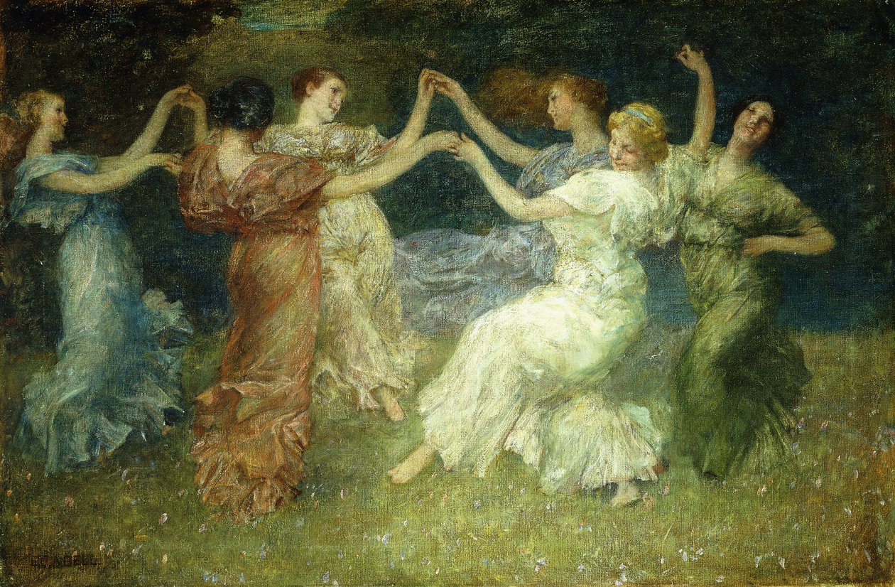 Tanečníci (olej na plátně) od Edward August Bell