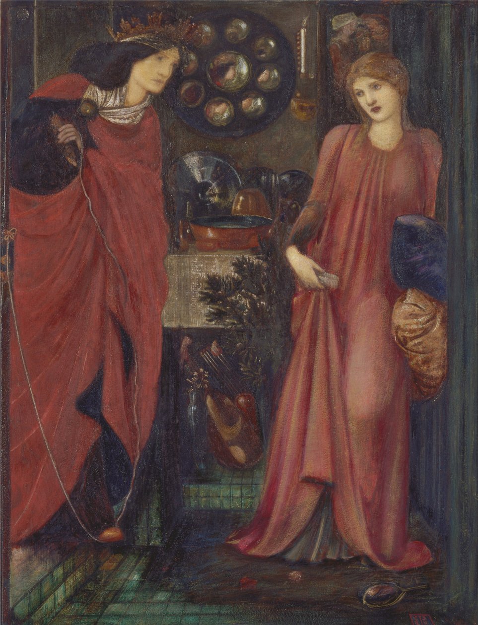 Spravedlivá Rosamunda a královna Eleonora od Edward Burne Jones