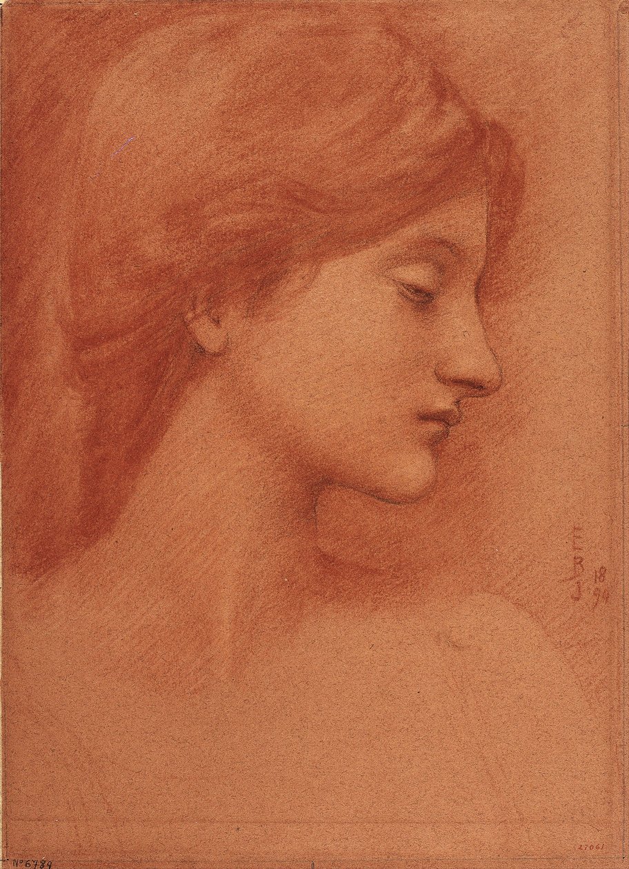 Ženská hlava od Edward Burne Jones