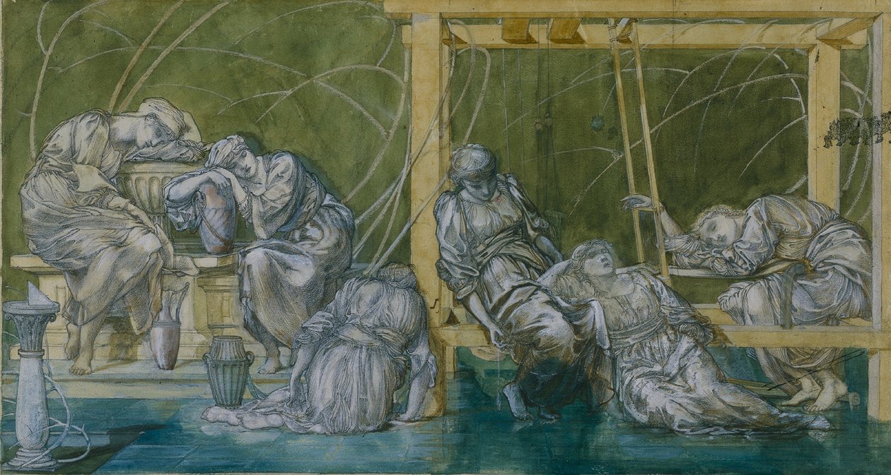 Zahradní dvůr od Edward Burne Jones