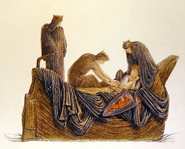 Arturův odchod od Edward Coley (after) Burne Jones