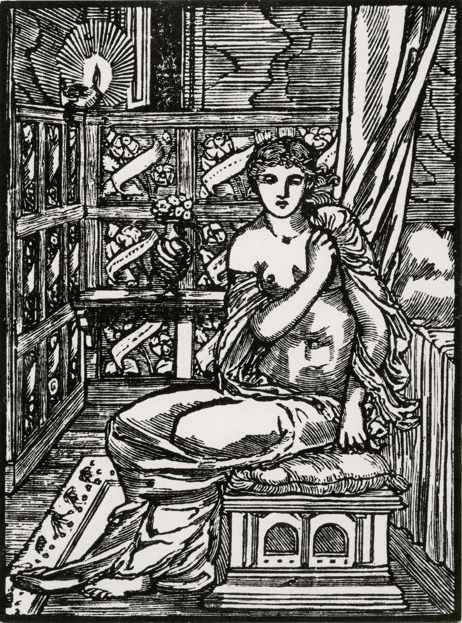 Psyché Očekávání Cupida od Edward Coley (after) Burne Jones