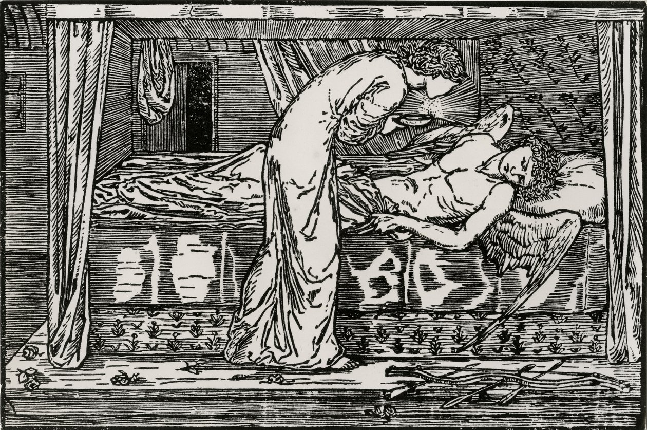 Psychické špehování od Edward Coley (after) Burne Jones