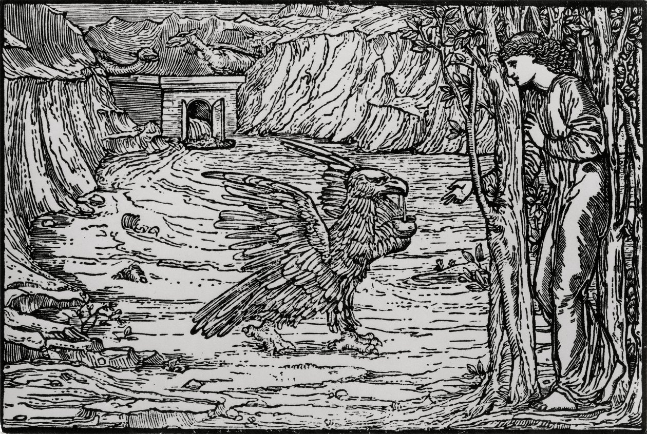 Černá voda od Edward Coley (after) Burne Jones