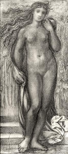 Léto (tužka a červená křída) (černobílá fotografie) od Edward Coley Burne Jones