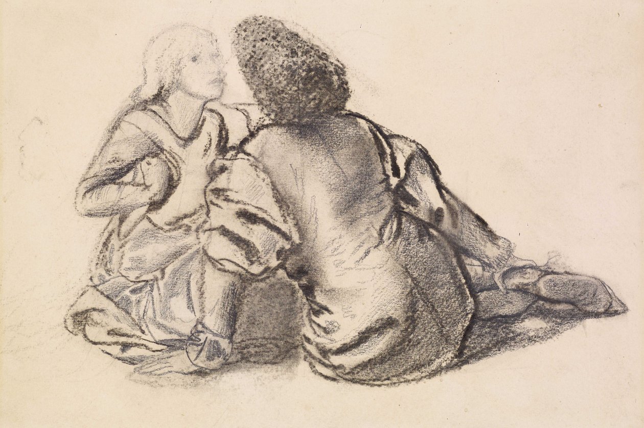 Idyla (uhlí na papíře) od Edward Burne Jones