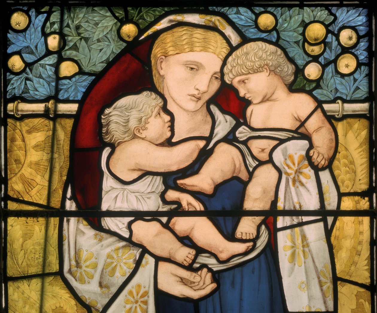 Charita, navrženo 1868 (vitráže) od Edward Burne Jones
