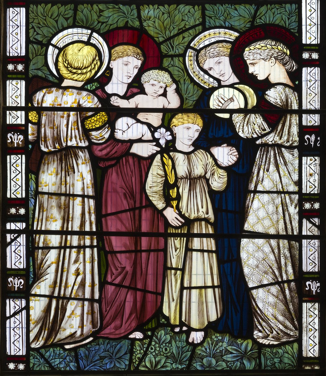 Matky a děti, 1865 (vitráže) od Edward Burne Jones