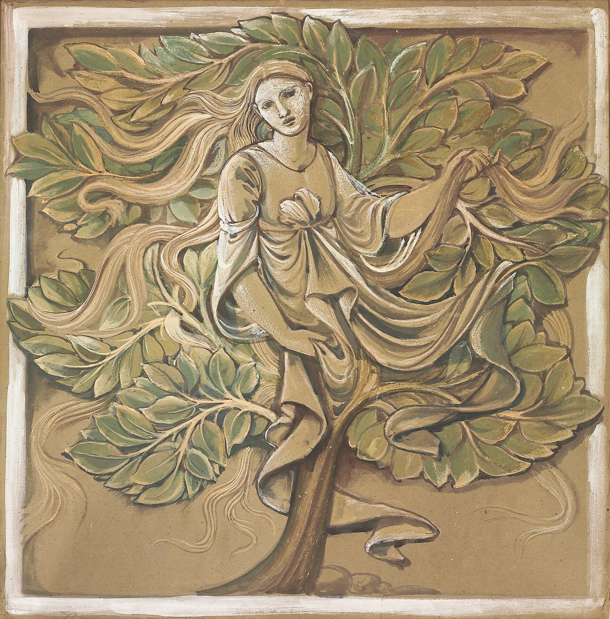 Dřevěná nymfa, od Edward Burne Jones