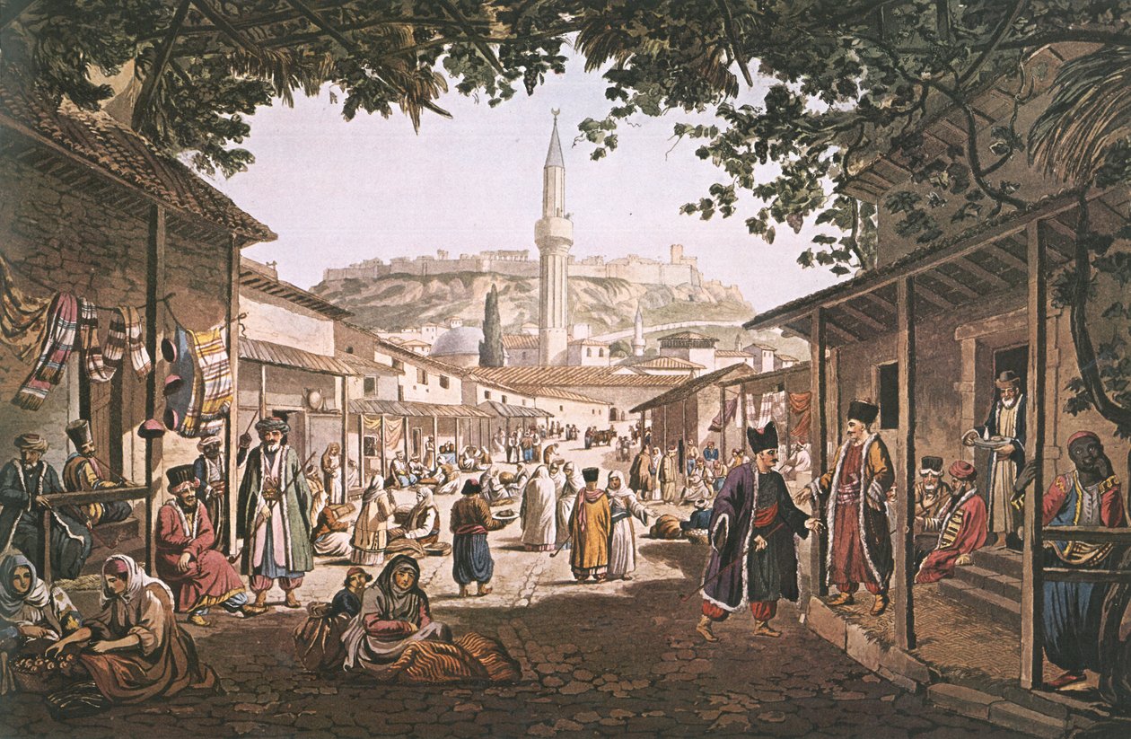 Řecky: Aténský bazar od Edward Dodwell